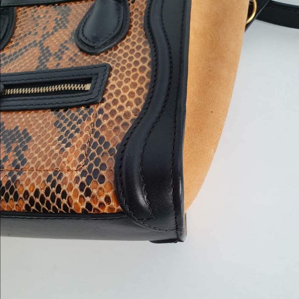 Celine Python / suede Nano Bag - Picture 8 of 13